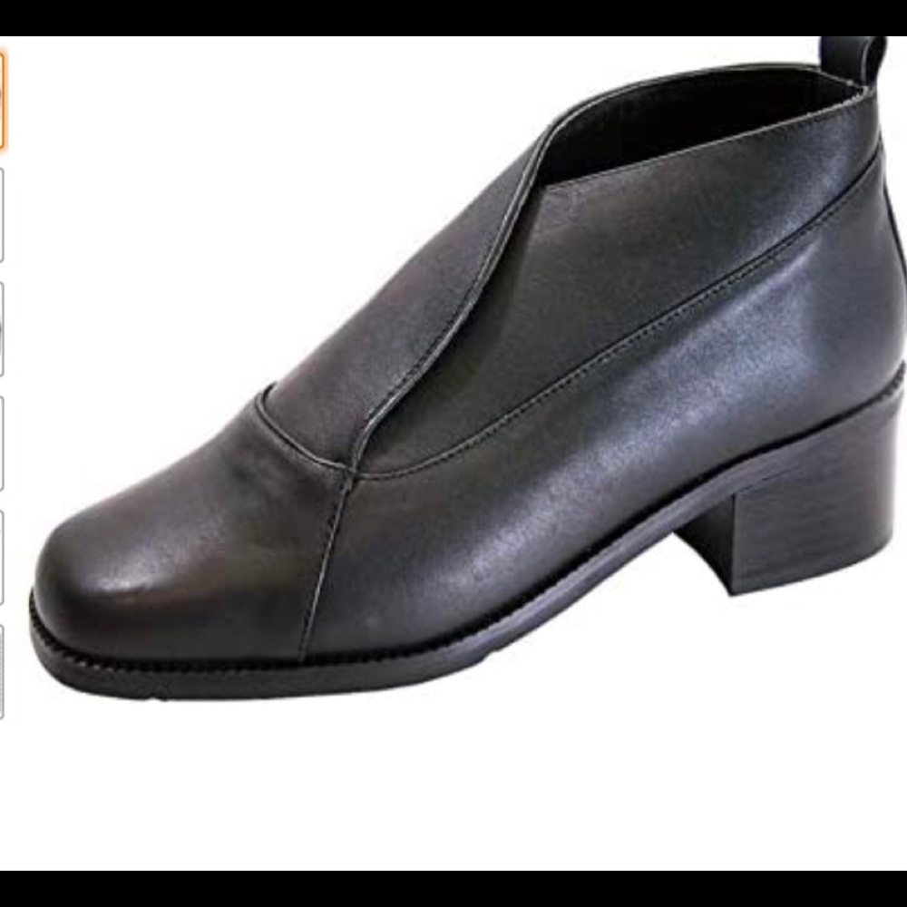 Black leather dress booties